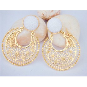 Sophisticate White Gold Filigree Earrings